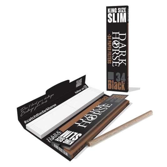 Dark Horse Black King Size Rolling Papers + Tips
